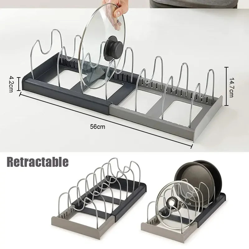 Organisateur Placard Cuisine Extensible - Rangement Ustensiles Acier